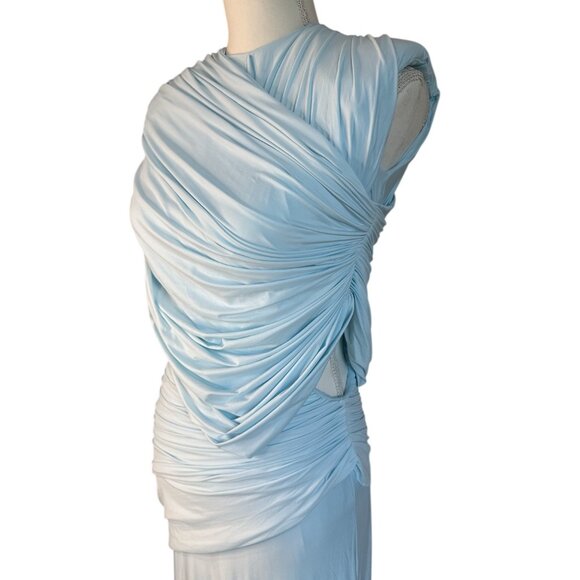 Deme by Gabriella Lisette Dress in Icy Blue Small New Womens Maxi Gown Cut out - Picture 8 of 11